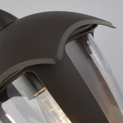 BLUEBELL OUTDOOR WALL LIGHT - GREY METAL & CLEAR POLYCARB