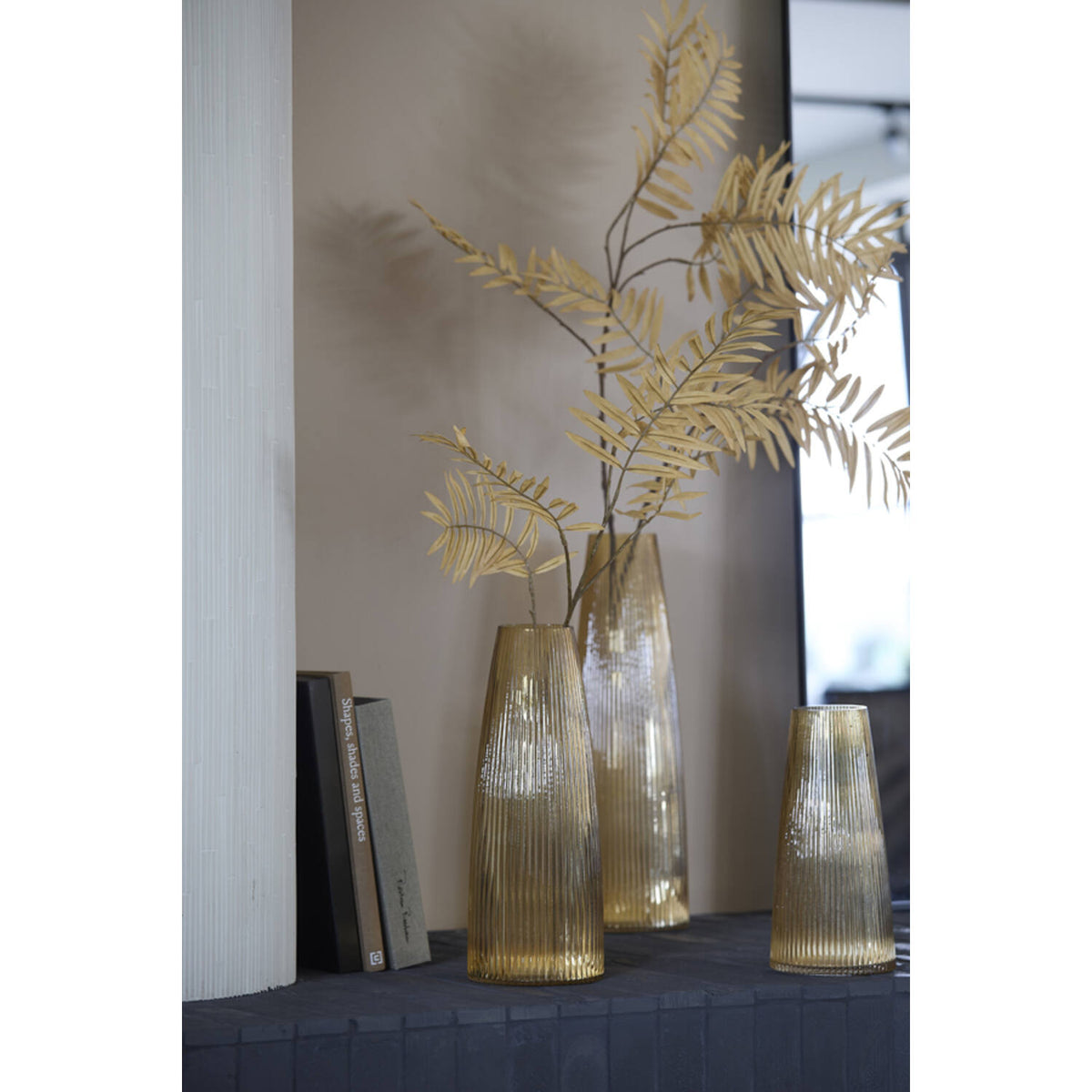 Farenzo Glass Vase-  Amber Finish