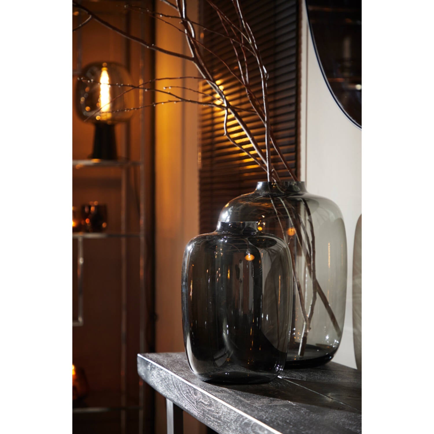 Keira Small Vase - Grey Glass Finish