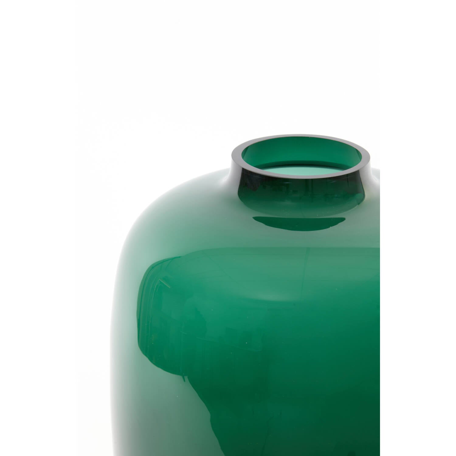 Keira Medium Vase - Green Glass Finish