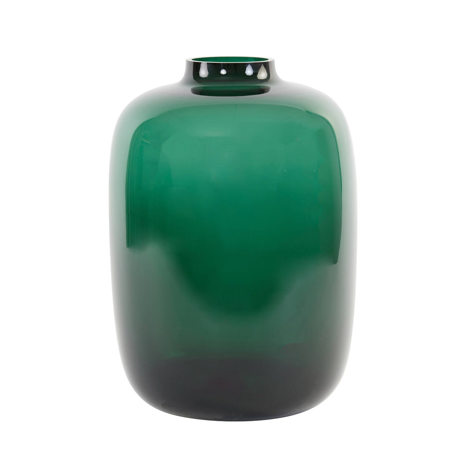 Keira Medium Vase - Green Glass Finish