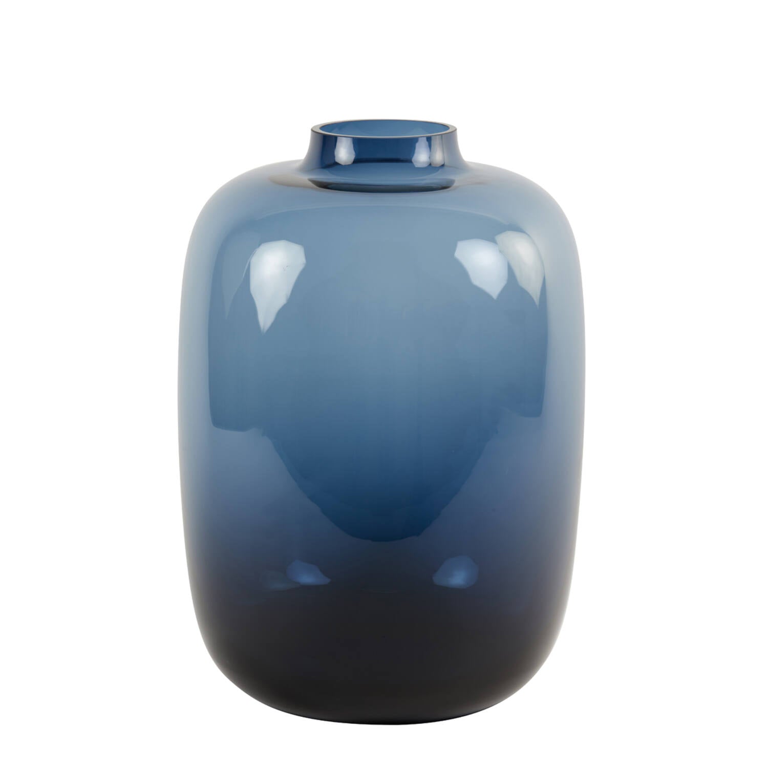 Keira Medium Vase - Navy Blue Glass Finish