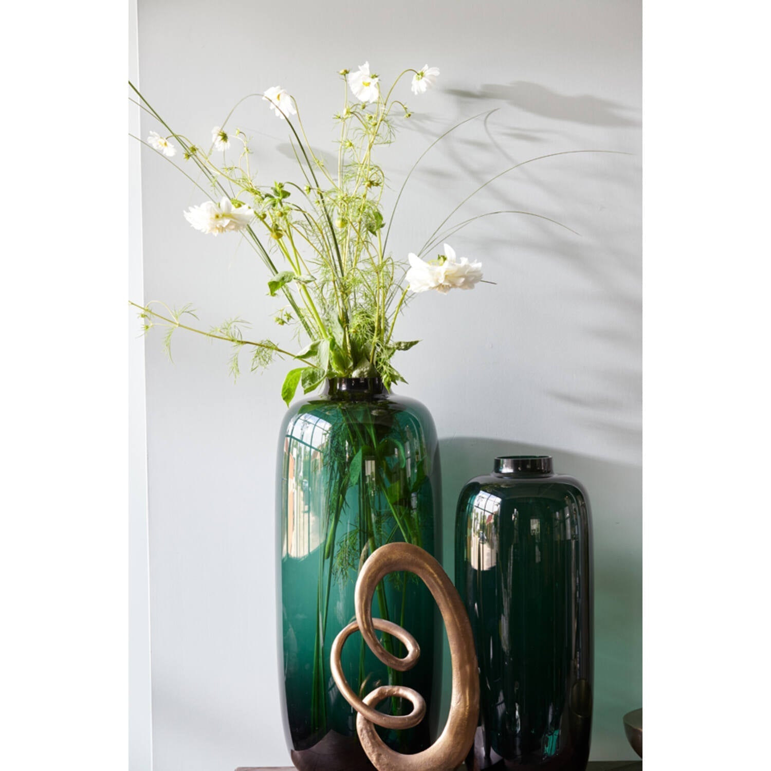 Keira XL Vase - Green Glass Finish