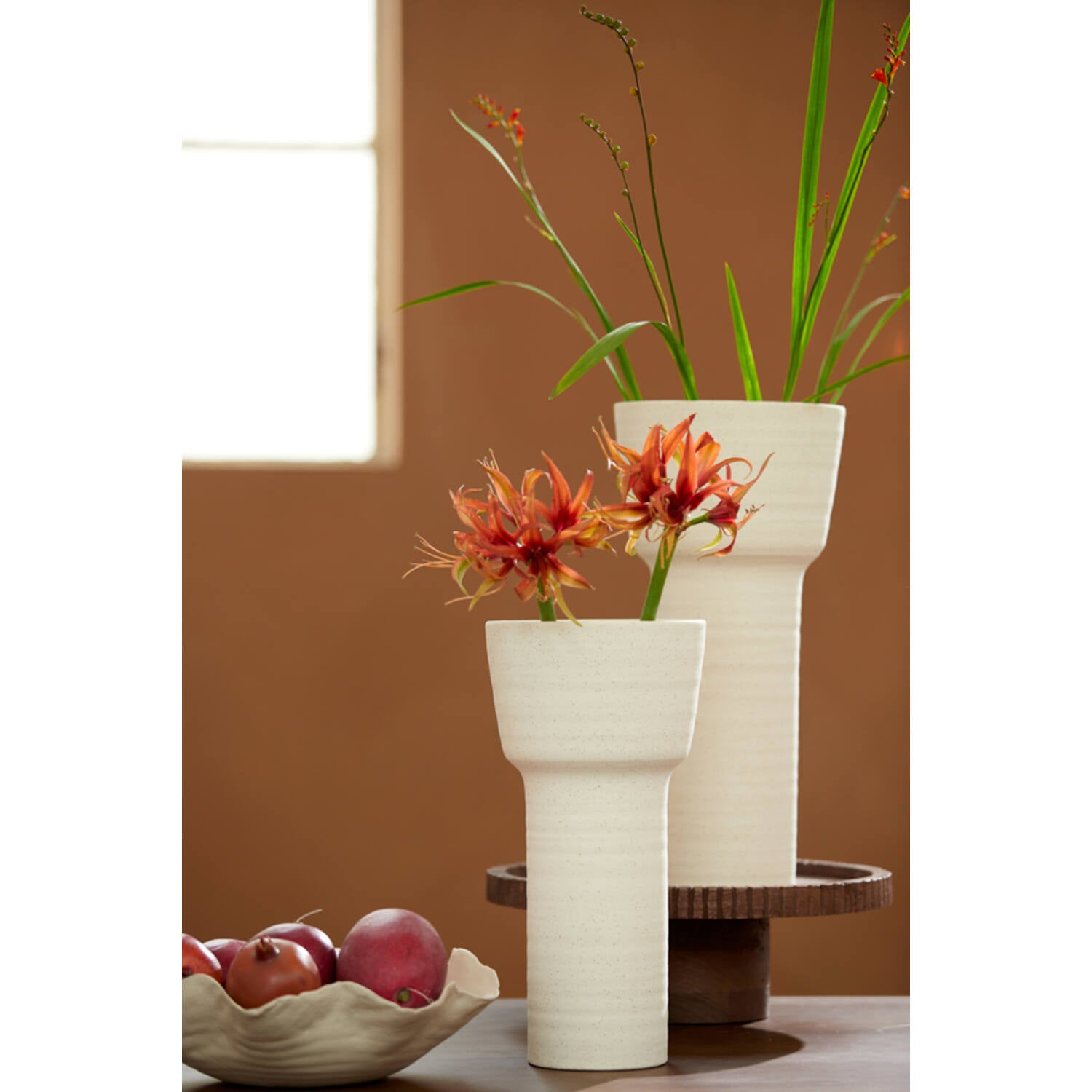 Alsacia Small/Large Vase - Matt Cream Ceramic