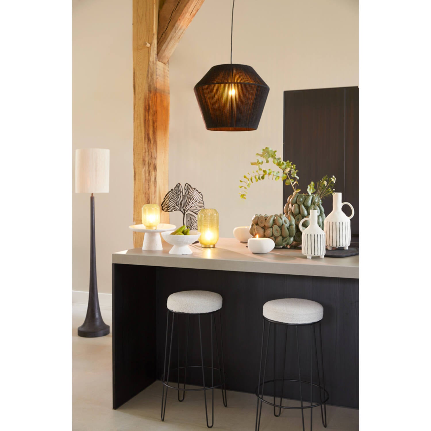 Jonai Cream & Black Vase - Various Sizes