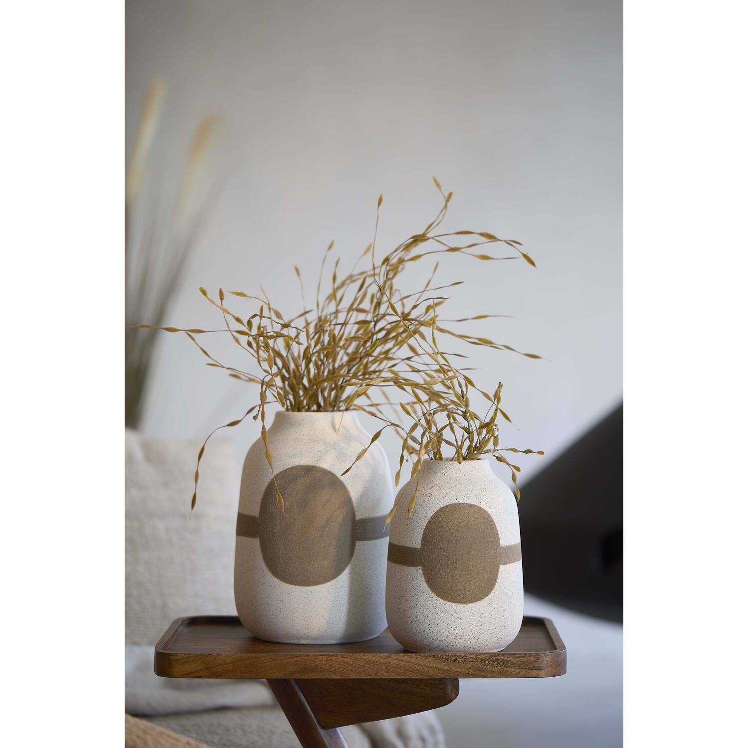 Danai Cream & Brown Vase - Small/Large