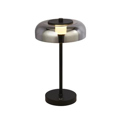 Frisbee LED Table Lamp - Black & Smoked Glass