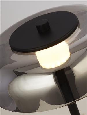 Frisbee LED Table Lamp - Black & Smoked Glass