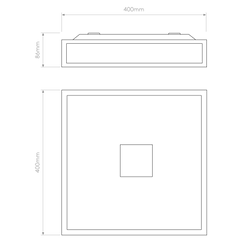 Mashiko 400 Square LED Bathroom Light