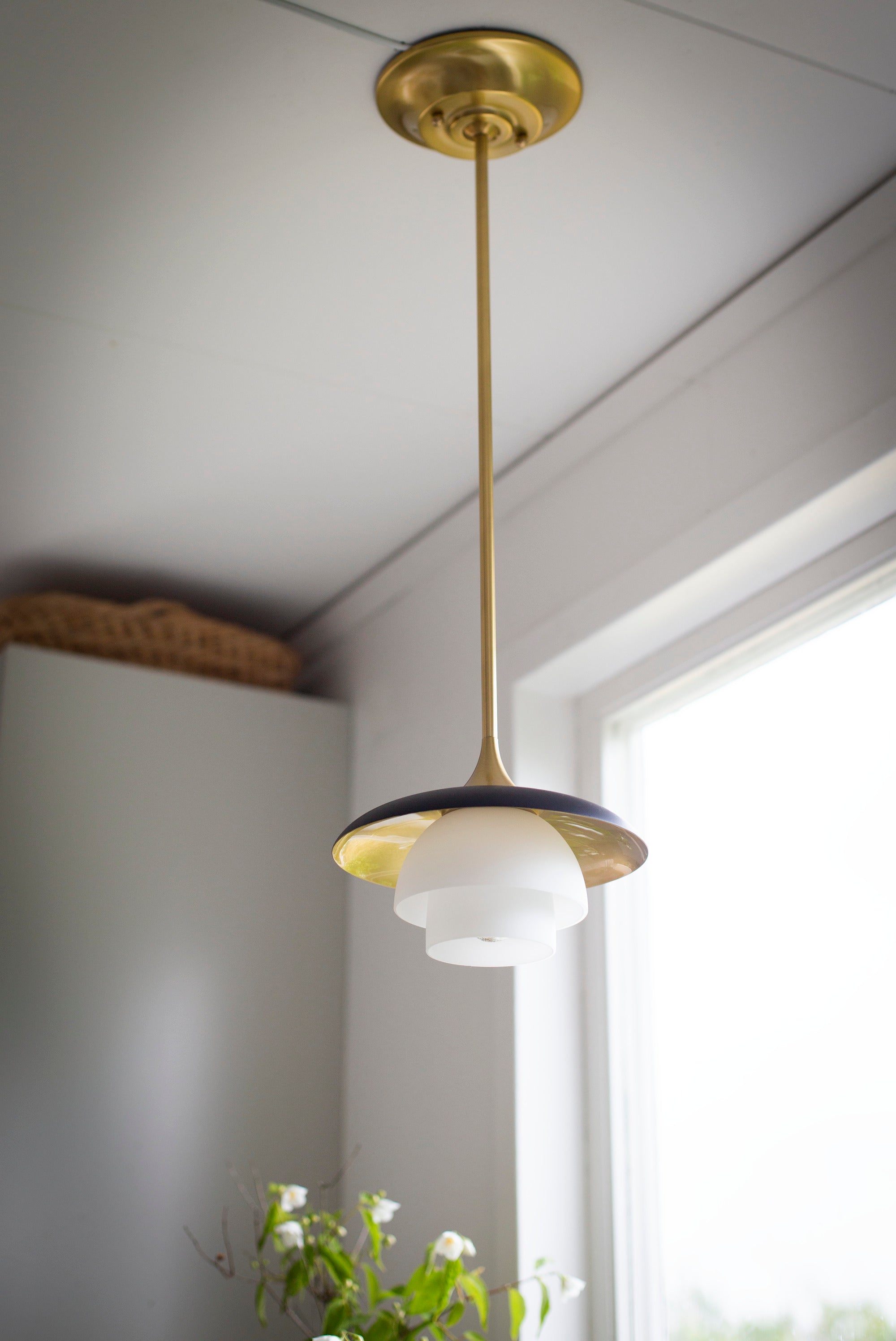 Barron 1Lt Pendant - Aged Brass