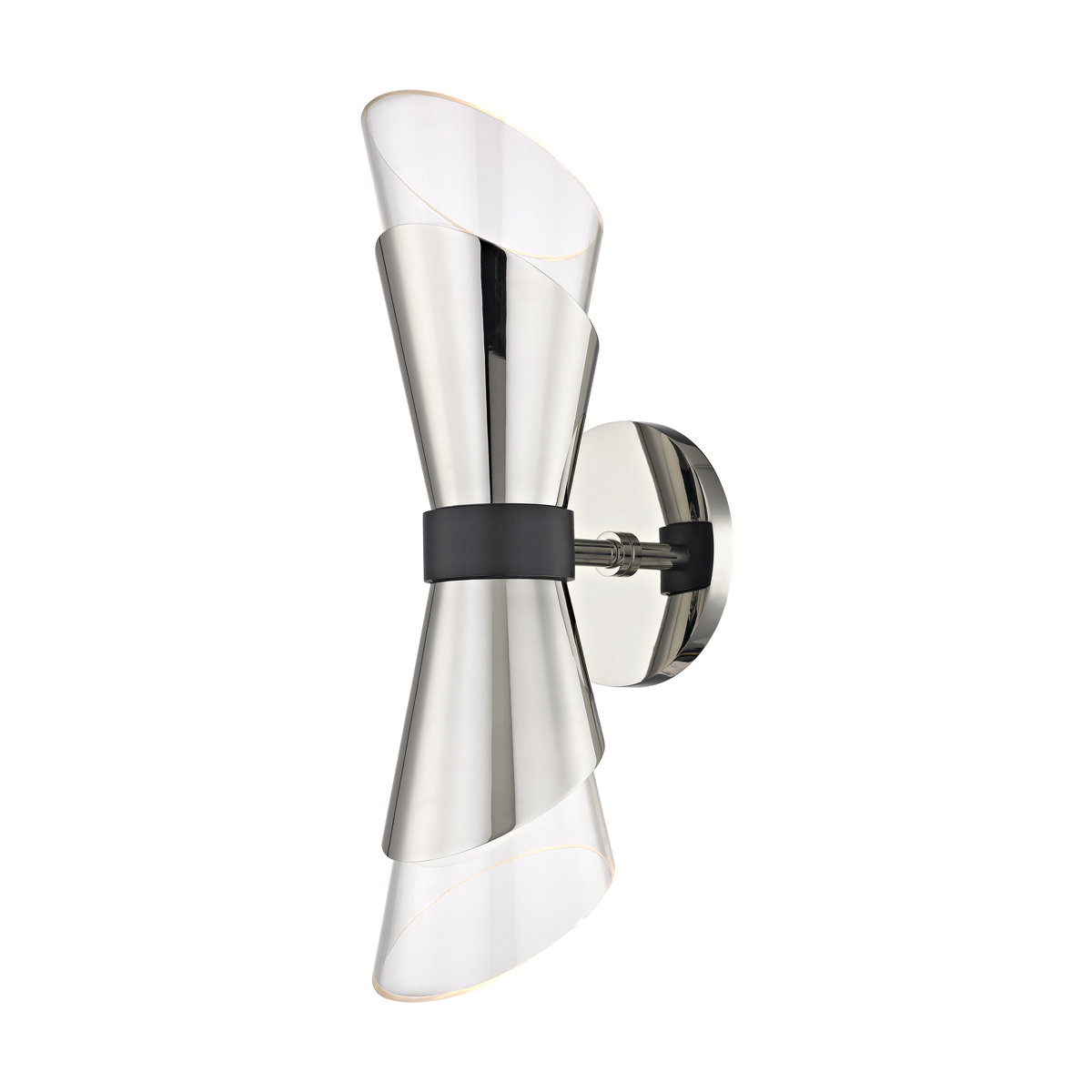 Angie 2Lt Wall Sconce - Nickel/Brass