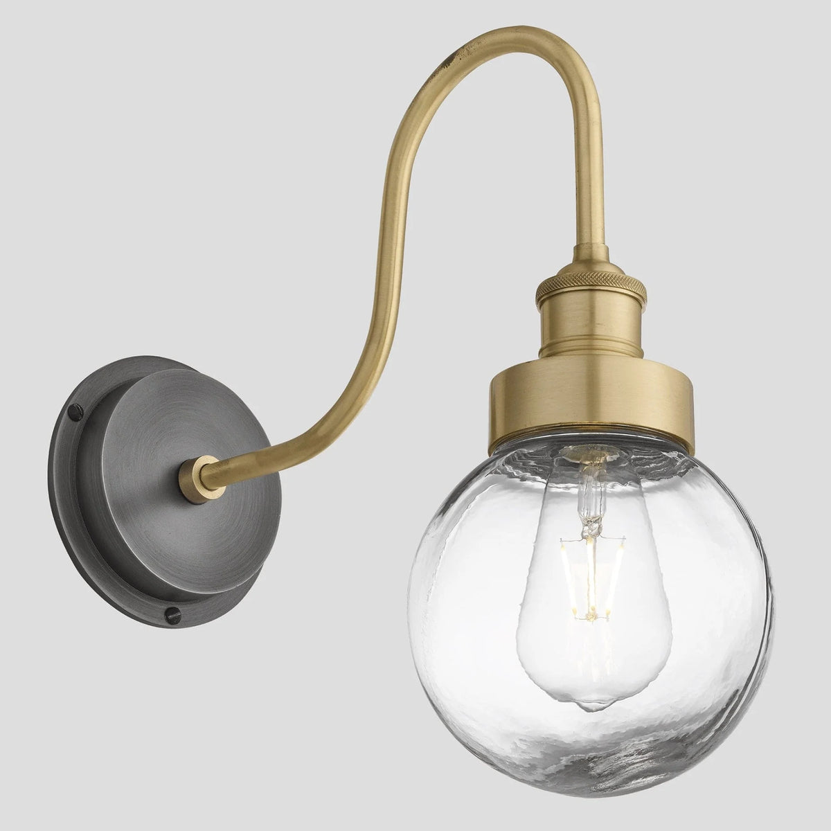 Swan Neck Globe Glass Outdoor & Bathroom Wall Light - Various Finishes