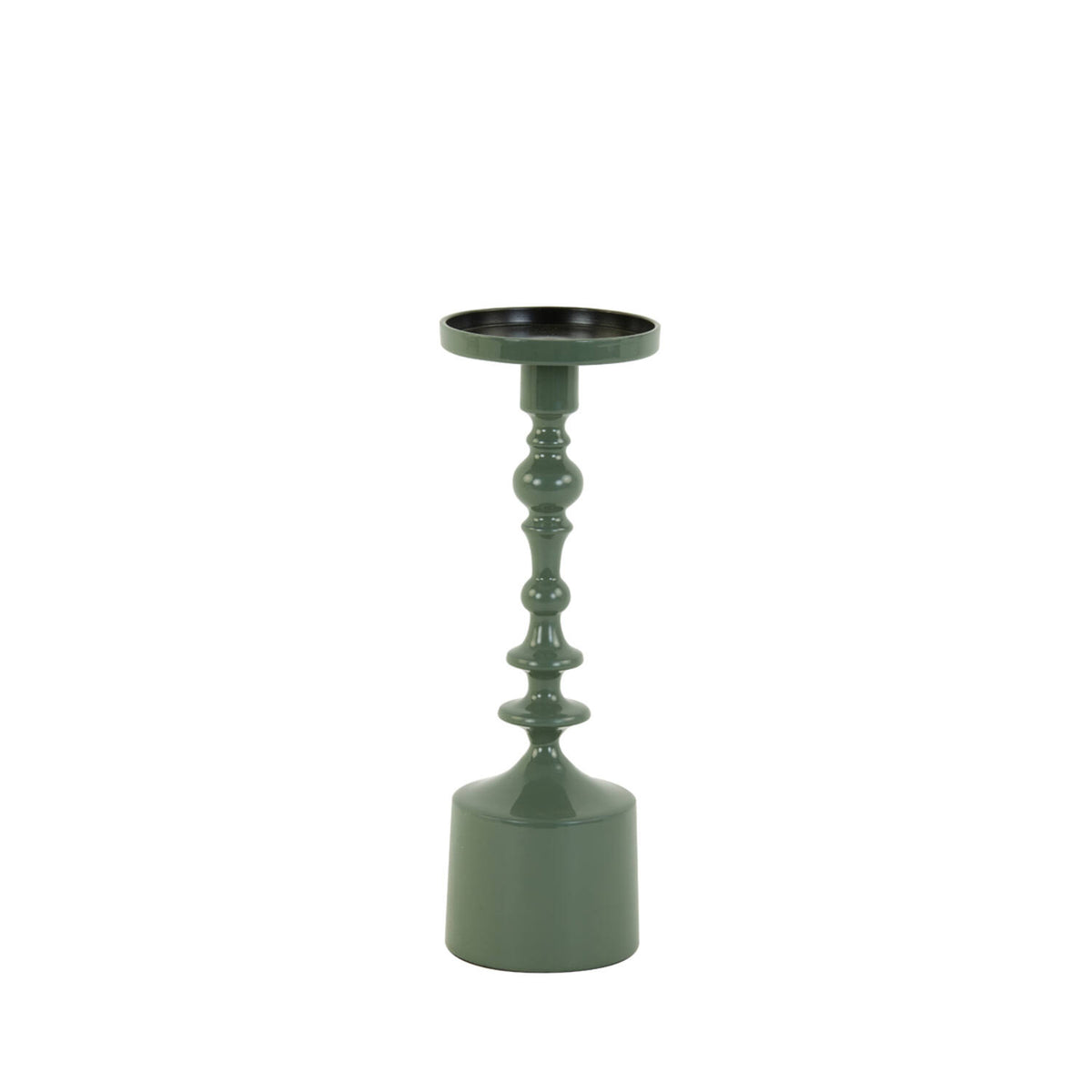 Sheva Candle holder -shiny olive green