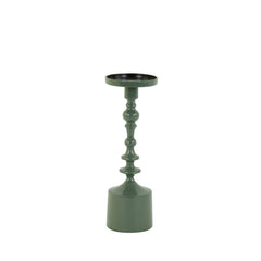 Sheva Candle holder -shiny olive green