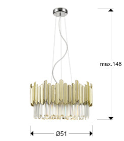 Tiara Crystal Ceiling Light - Chrome & Clear/Gold & Clear Finish