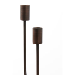 Florike Candle Stick 2L- matt black+sand travertine