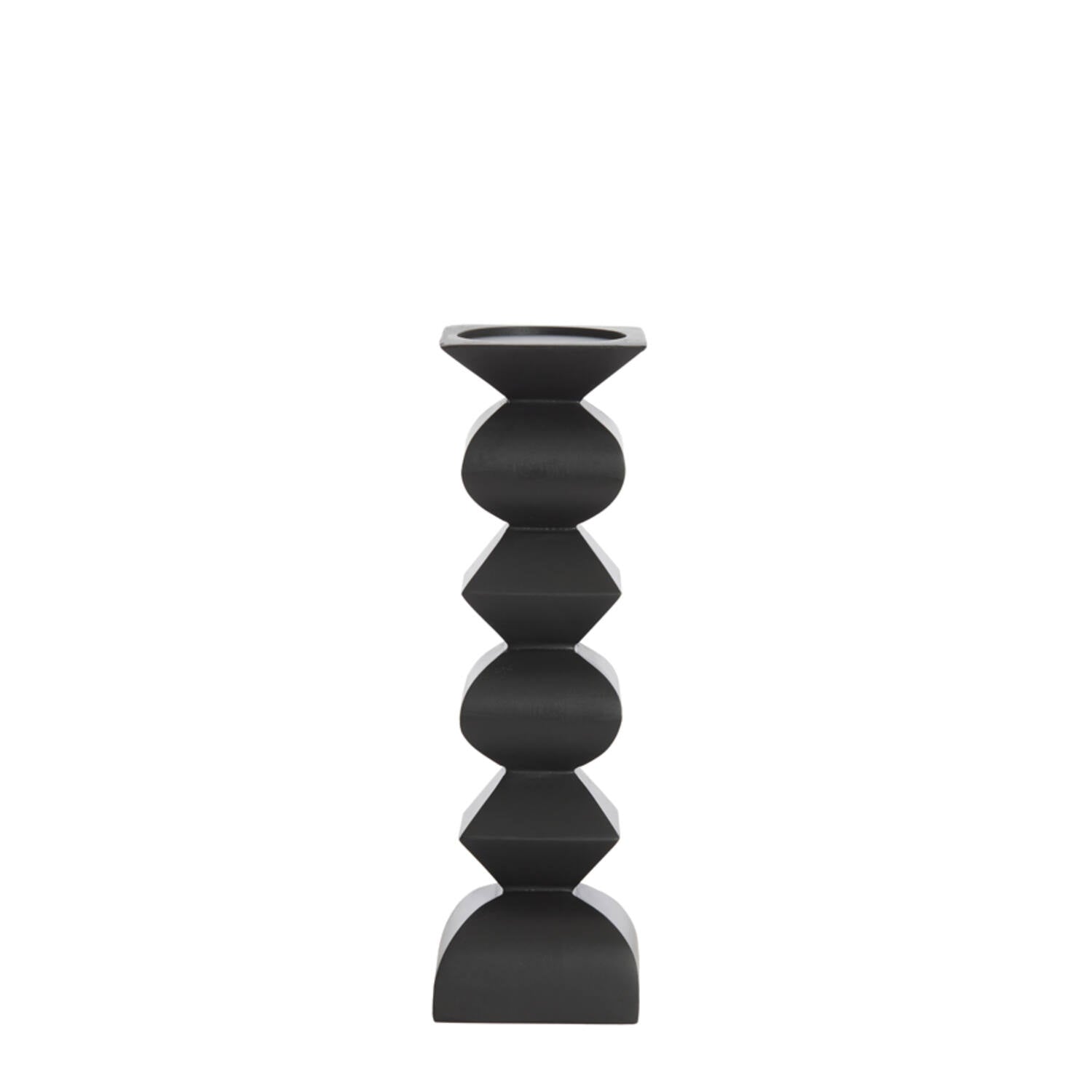 Alverca Candle Holder Wood Matt Black