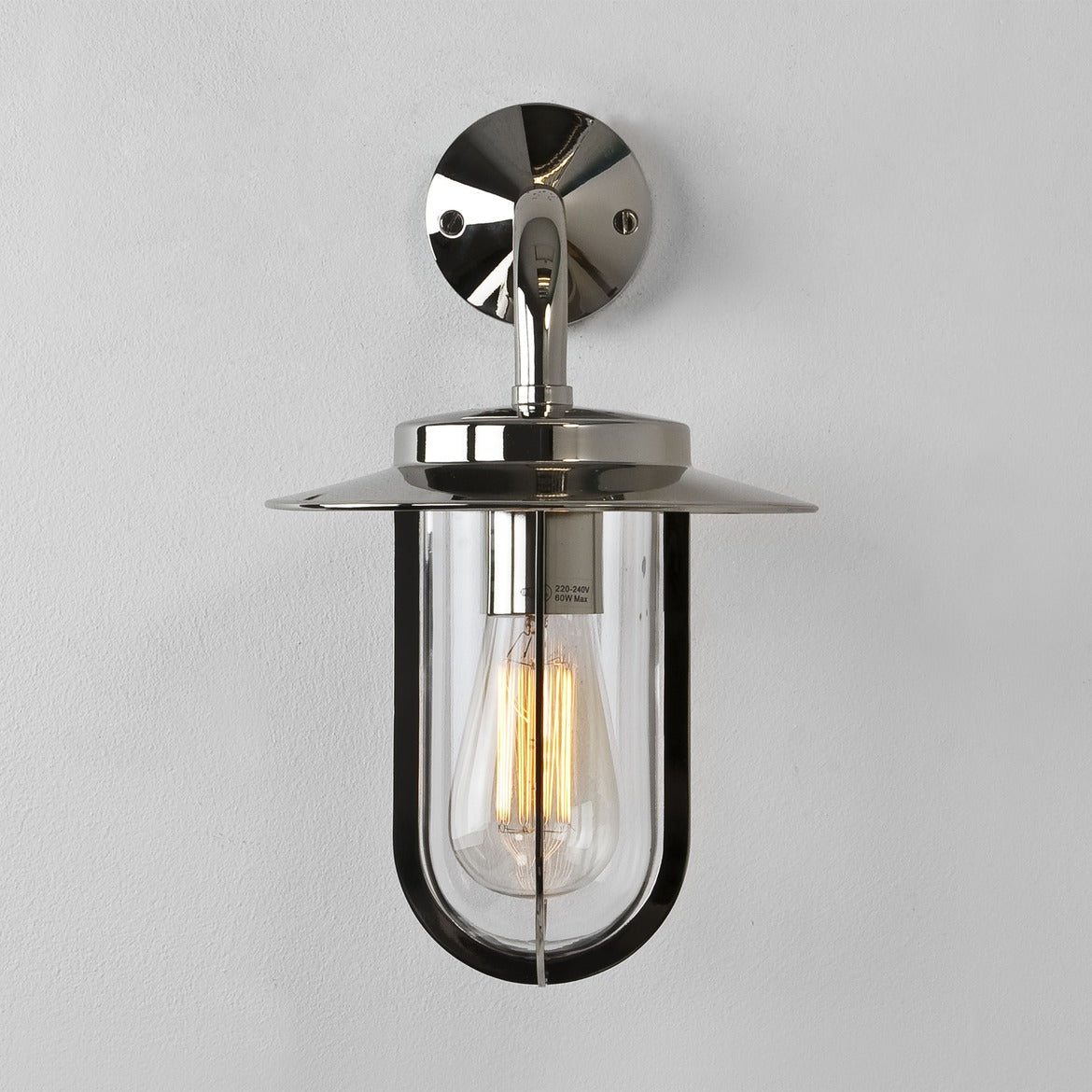 Montparnasse Outdoor Wall Light IP44 - Bronze/ Polished Nickel