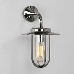 Montparnasse Outdoor Wall Light IP44 - Bronze/ Polished Nickel
