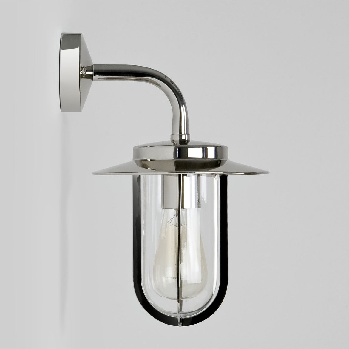 Montparnasse Outdoor Wall Light IP44 - Bronze/ Polished Nickel