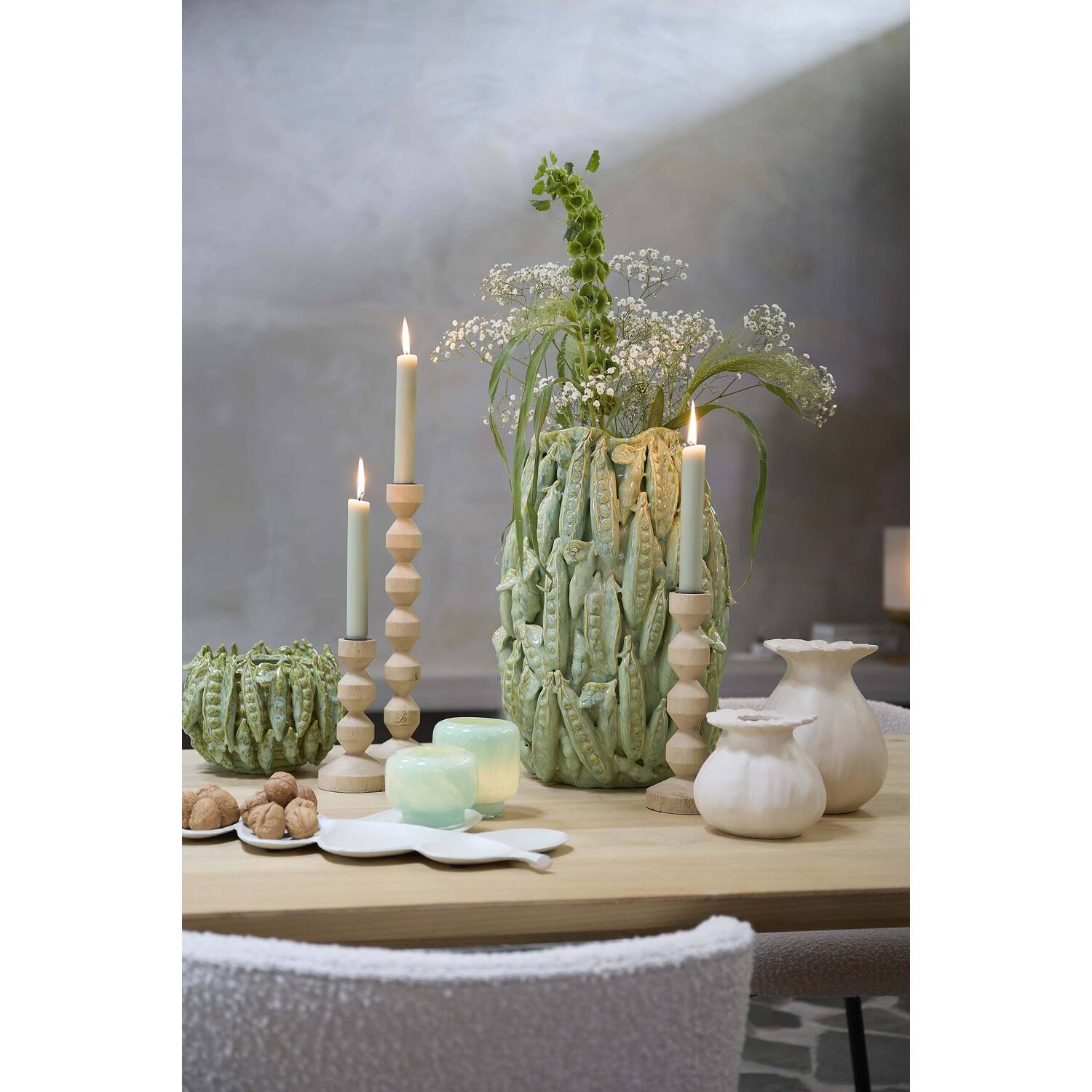 Dozza Candlestick - Natural Mango Wood