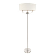 Charlene 2lt Floor Lamp - Nickel/Brass Finish E14