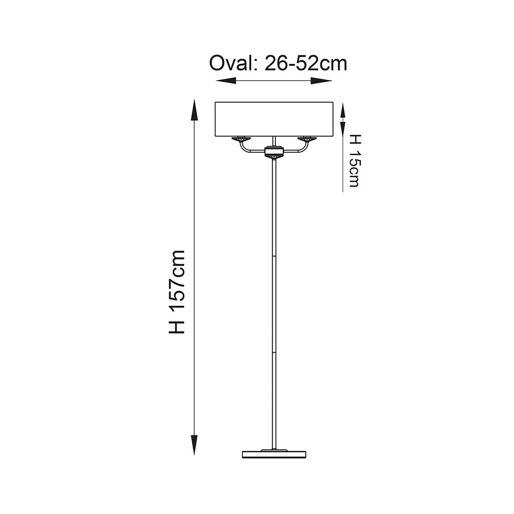 Charlene 2lt Floor Lamp - Nickel/Brass Finish E14