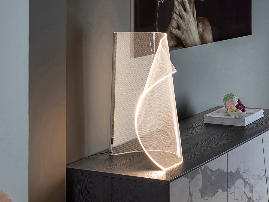 Velos II Table Lamp- Chrome/ Rose Gold Finishes