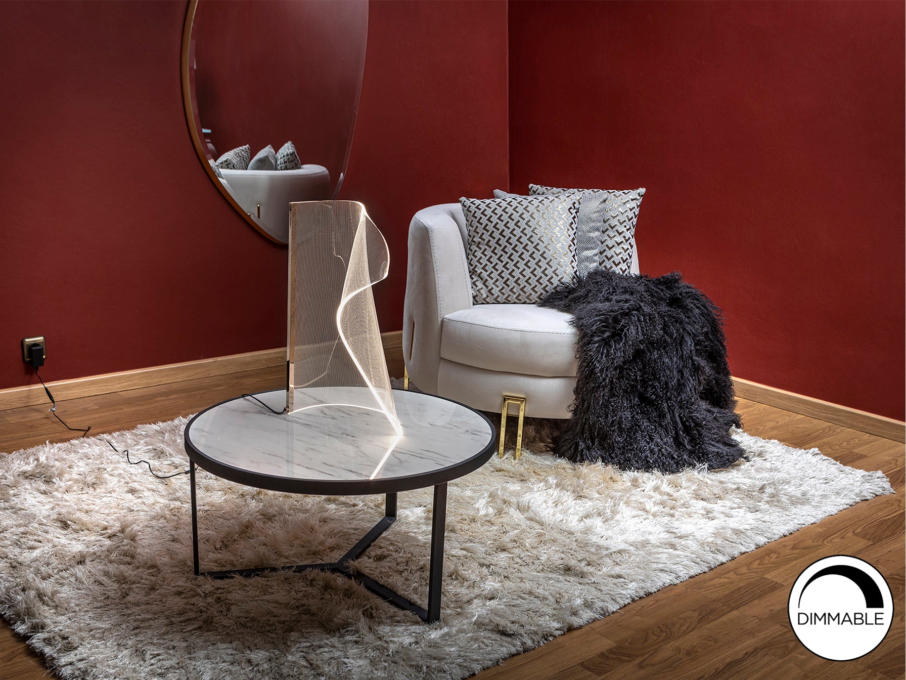 Velos II Table Lamp- Chrome/ Rose Gold Finishes