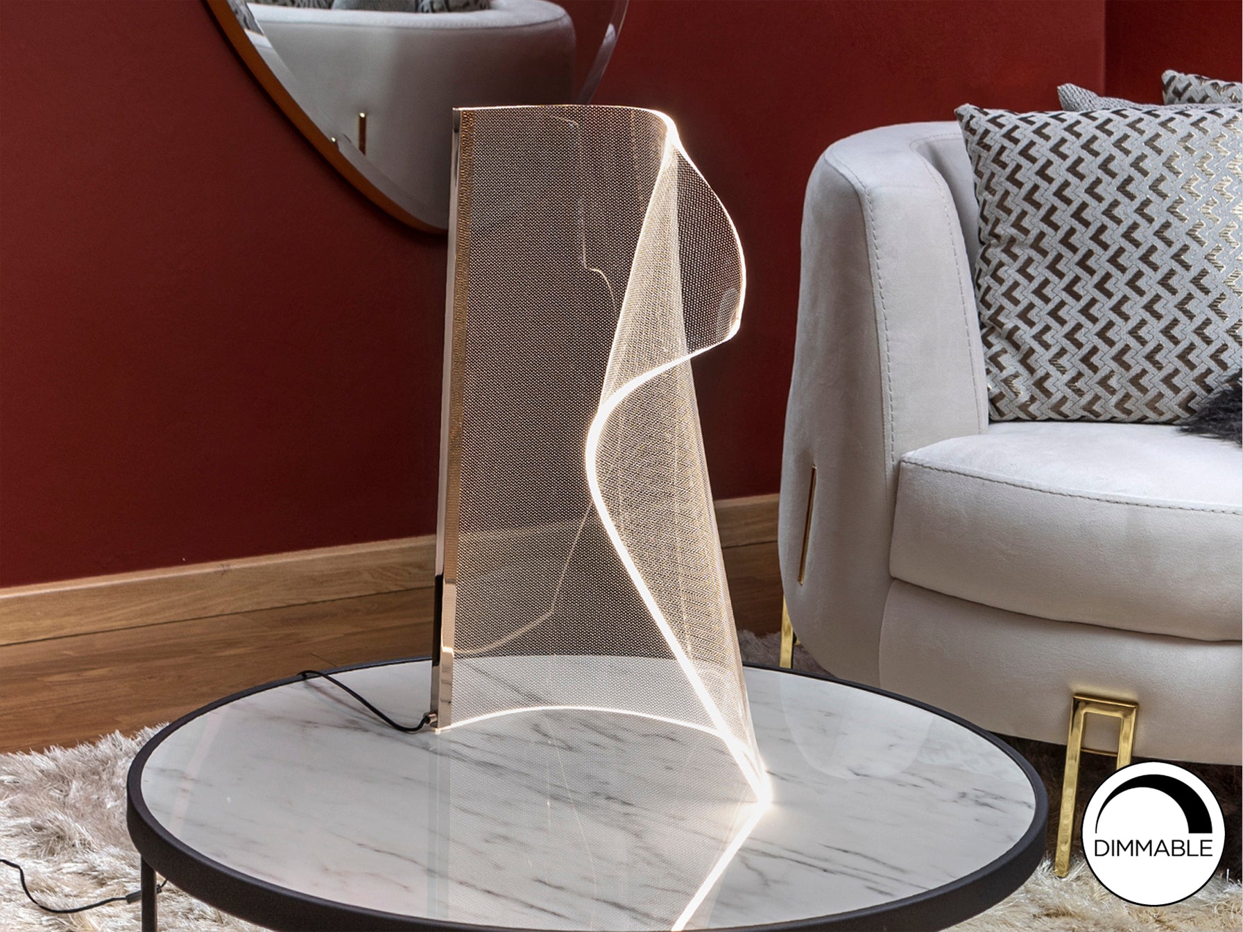 Velos II Table Lamp- Chrome/ Rose Gold Finishes