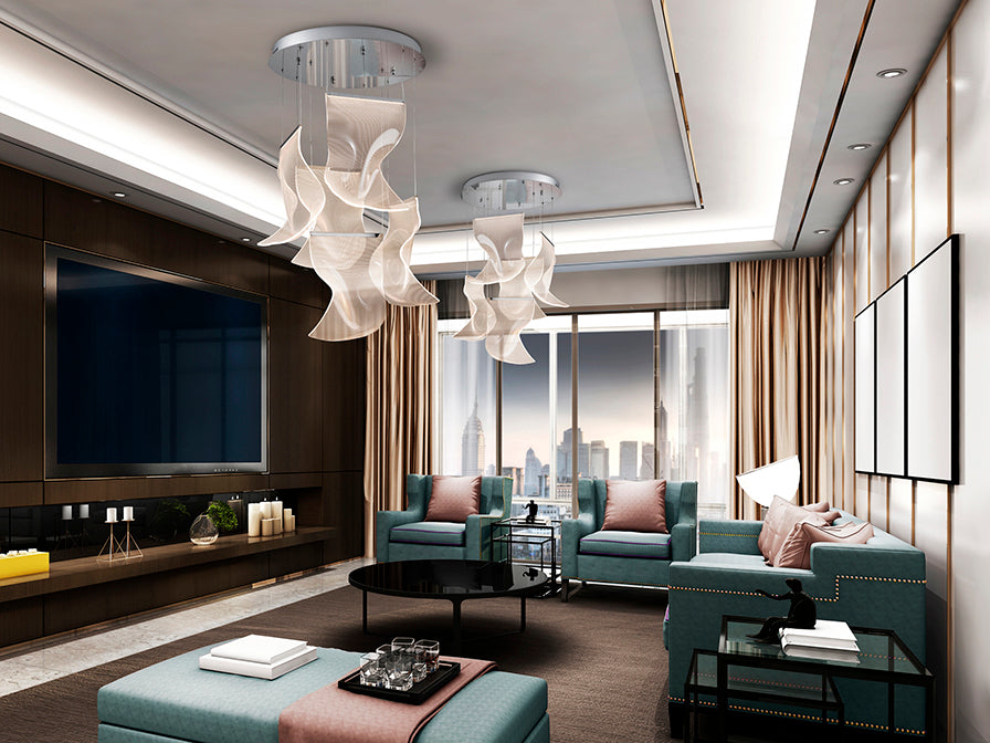 VELOS II - Chrome/Rose Gold Lamp 5/13Lt Ip20 Integrated Led