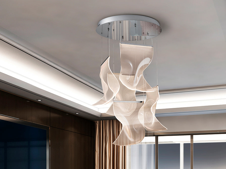 VELOS II - Chrome/Rose Gold Lamp 5/13Lt Ip20 Integrated Led