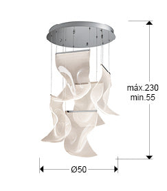 VELOS II - Chrome/Rose Gold Lamp 5/13Lt Ip20 Integrated Led