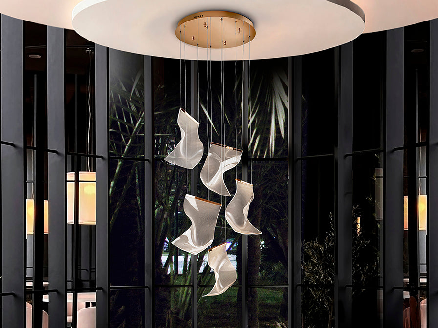 VELOS II - Chrome/Rose Gold Lamp 5/13Lt Ip20 Integrated Led