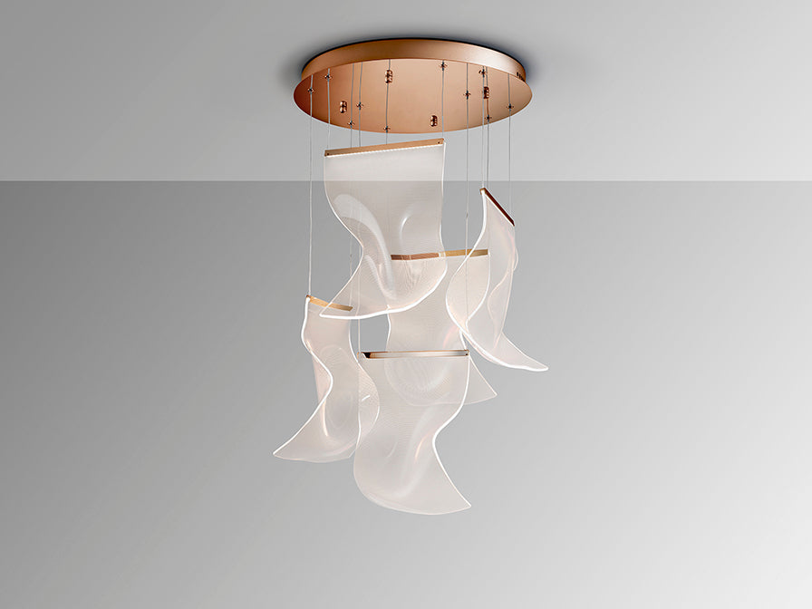 VELOS II - Chrome/Rose Gold Lamp 5/13Lt Ip20 Integrated Led