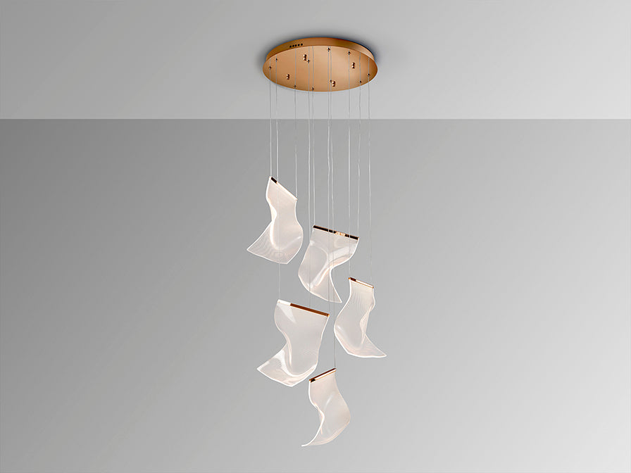 VELOS II - Chrome/Rose Gold Lamp 5/13Lt Ip20 Integrated Led
