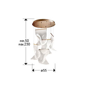 VELOS II - Chrome/Rose Gold Lamp 5/13Lt Ip20 Integrated Led