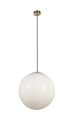 Atom Pendant Various Sizes - Satin Silver/ Satin  Brass & Opal Glass