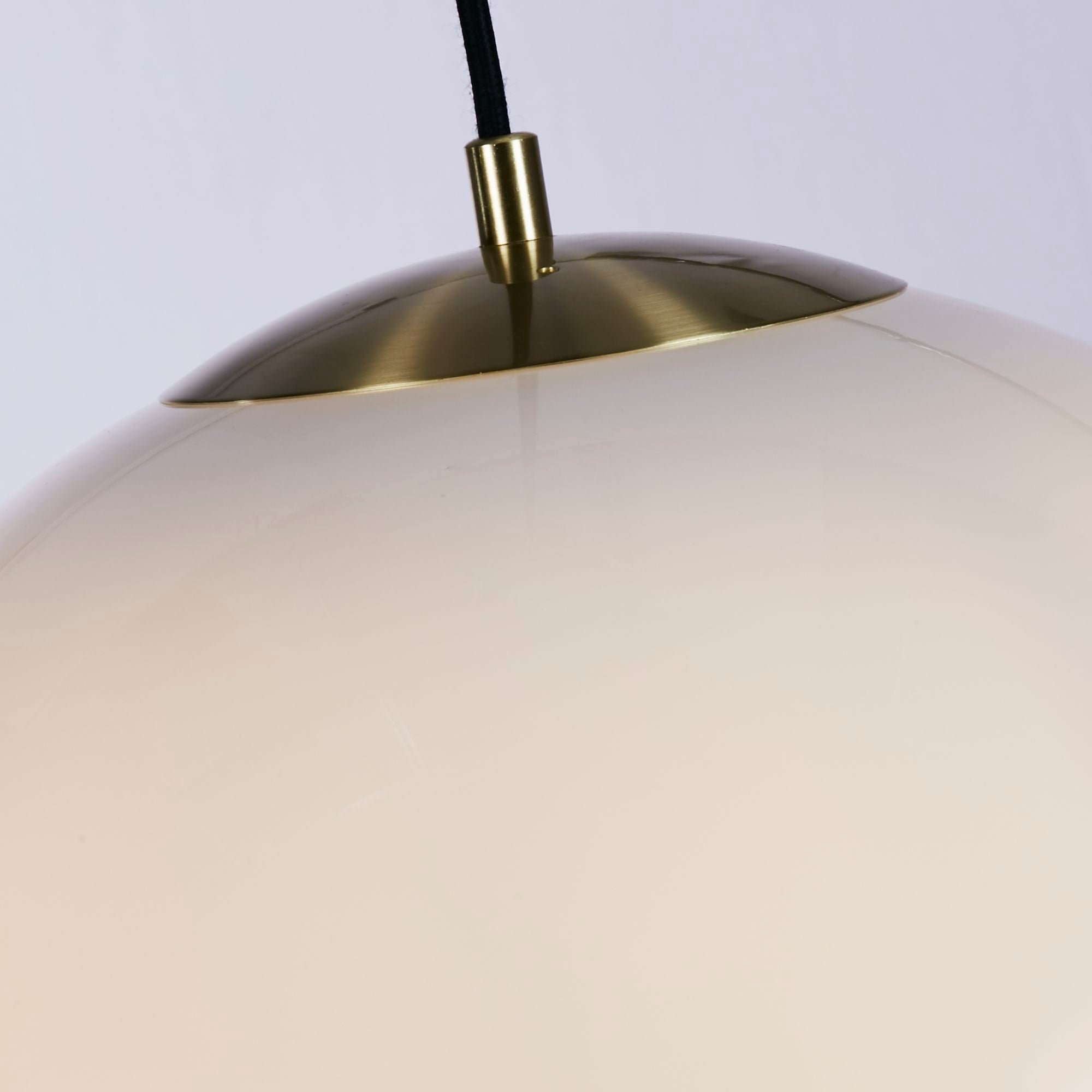 Atom Pendant Various Sizes - Satin Silver/ Satin  Brass & Opal Glass