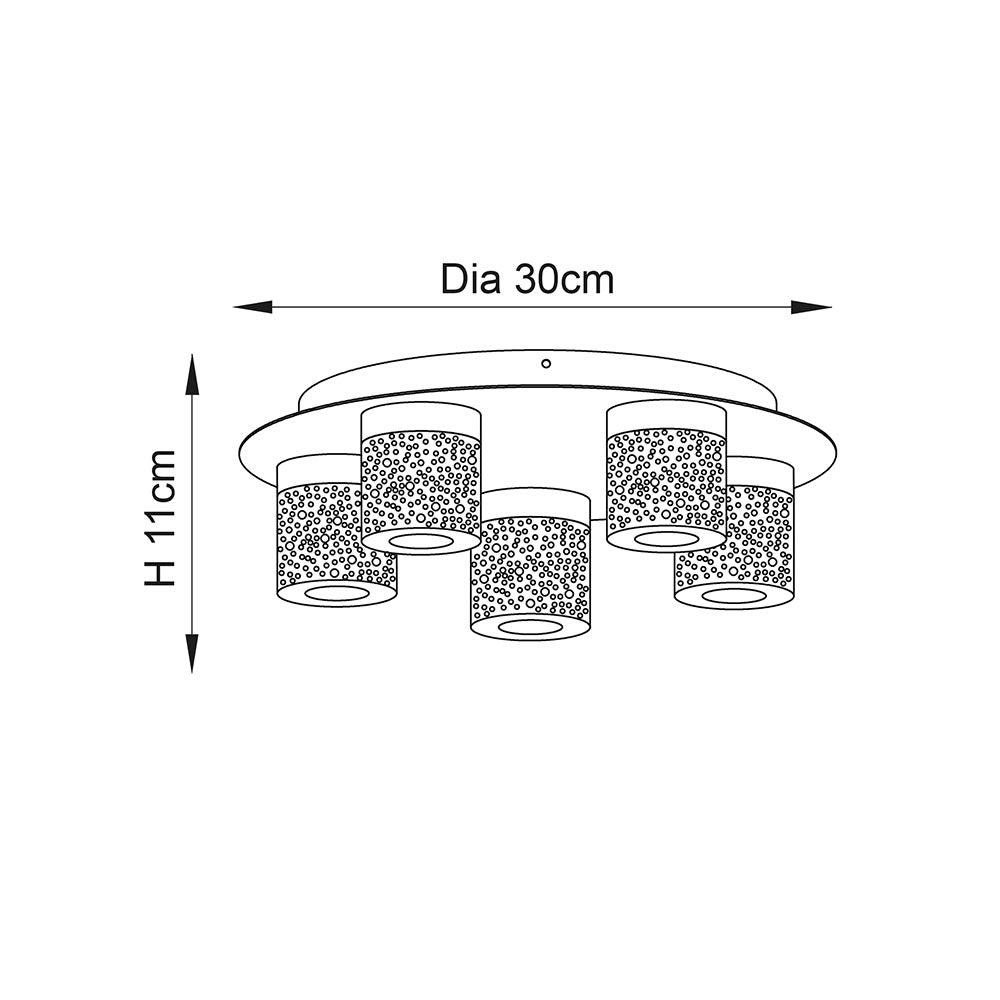 Magister 5Lt Bathroom Ceiling Light IP44 - Chrome