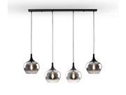 Opaz 4Lt Kitchen Island Light- Black/Smoke