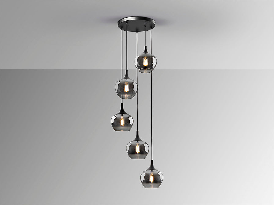 Opaz-Lamp 3/5L Black/Smoke E27 Ip20 Dimmable
