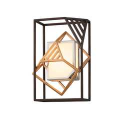 Cubist 1Lt Wall Sconce - Bronze & Gold Leaf