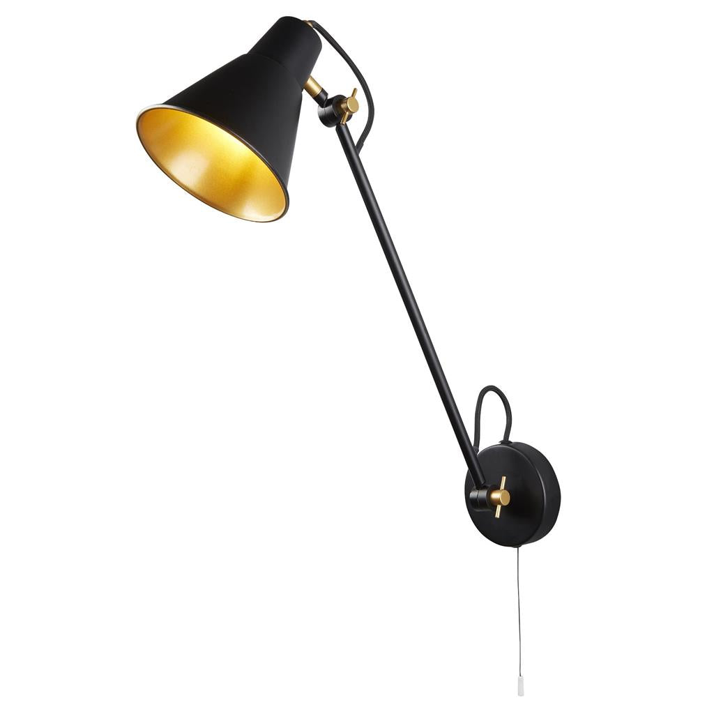 Swing Small/ Medium/Large Arm Wall Light - Brass/Grey/Matt Black & Gold Metal E27
