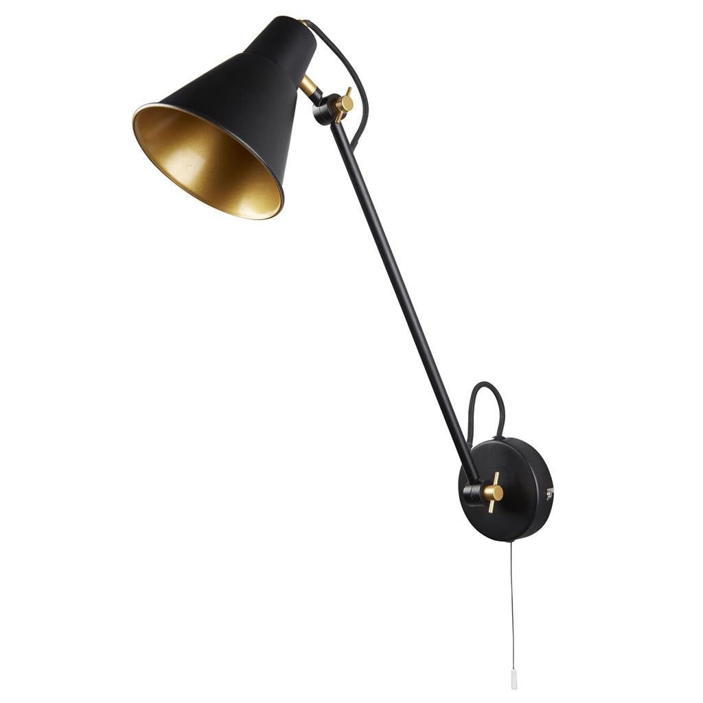 Swing Small/ Medium/Large Arm Wall Light - Brass/Grey/Matt Black & Gold Metal E27