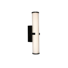 Clamp Small/Large Bathroom Wall Light IP44 - Black, Ribbed Clear & Opal Glass Promotional Offer