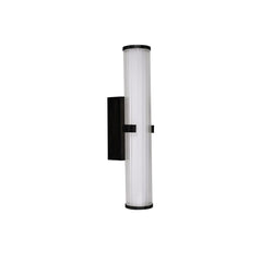 Clamp Small/Large Bathroom Wall Light IP44 - Black, Ribbed Clear & Opal Glass Promotional Offer
