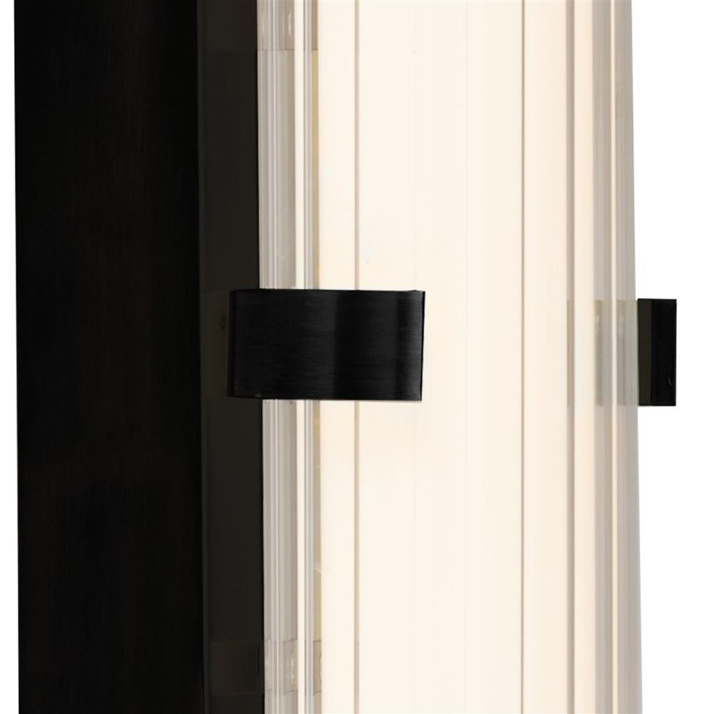 Clamp Small/Large Bathroom Wall Light - Black/Gold Metal, Ribbed Clear & Opal Glass