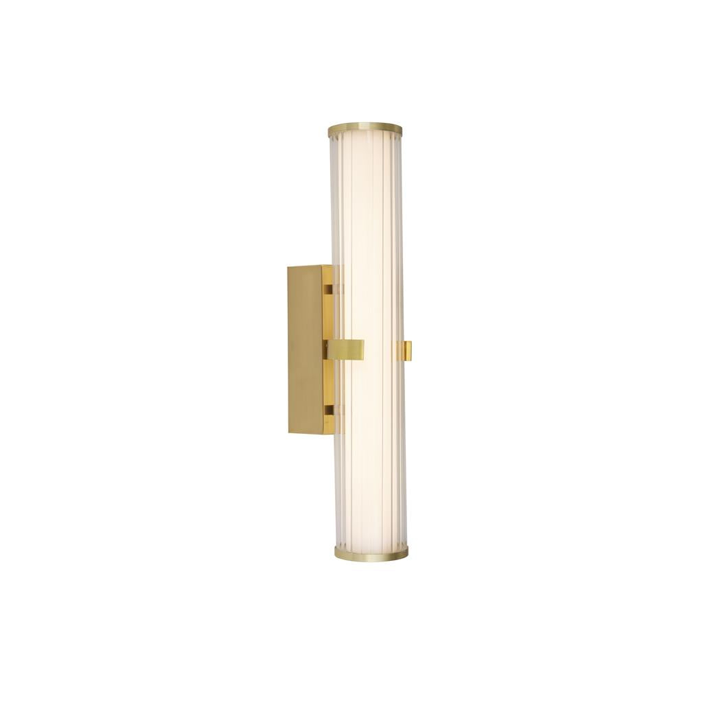 Clamp Small/Large Bathroom Wall Light IP44 - Black/Gold Metal, Ribbed Clear & Opal Glass