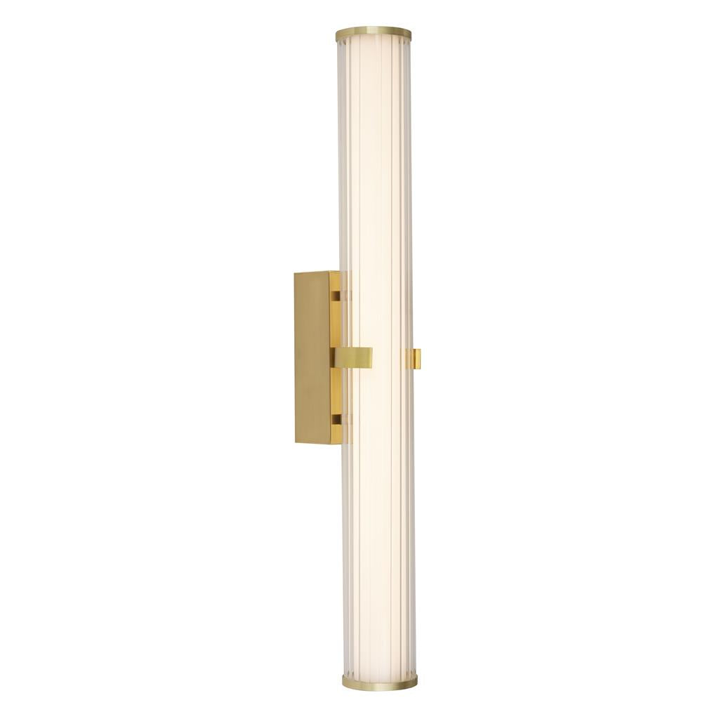 Clamp Small/Large Bathroom Wall Light IP44 - Black/Gold Metal, Ribbed Clear & Opal Glass